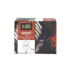 ILIOS SARDINES DANS HUILE SOJA CHILI 120